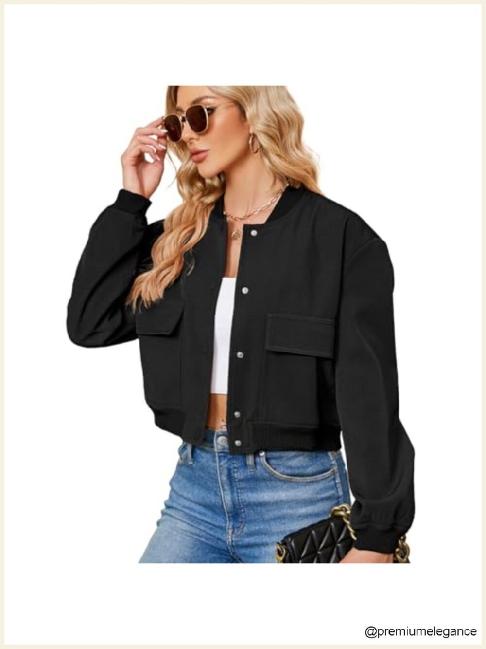 Cropped Bomber Jacket Women Short Trendy Casual Varsity Jackets Padded